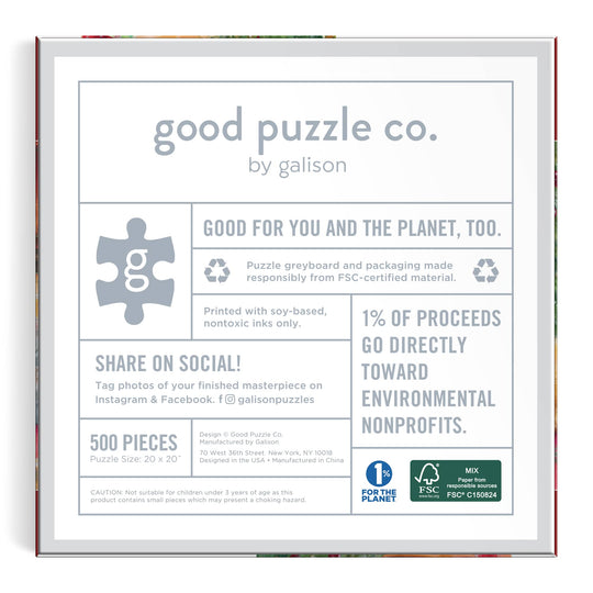 Good Puzzle Co. Warm by the Fireplace 500pc Puzzle 500 Piece Puzzles Galison 