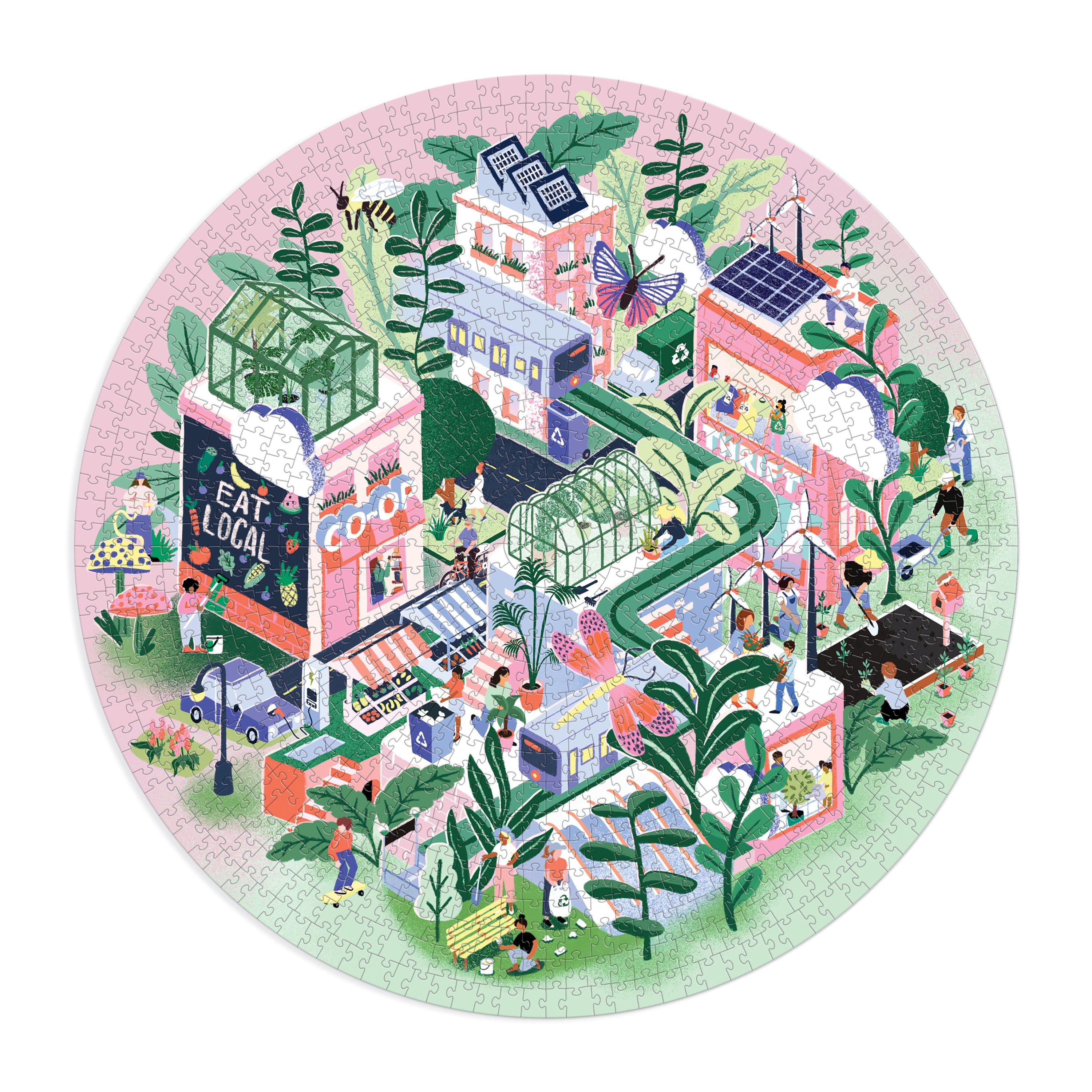 Green City 1000 Piece Round Puzzle | Galison