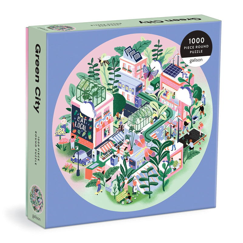 Green City 1000 Piece Round Puzzle 1000 Piece Puzzles Bethany Robertson 