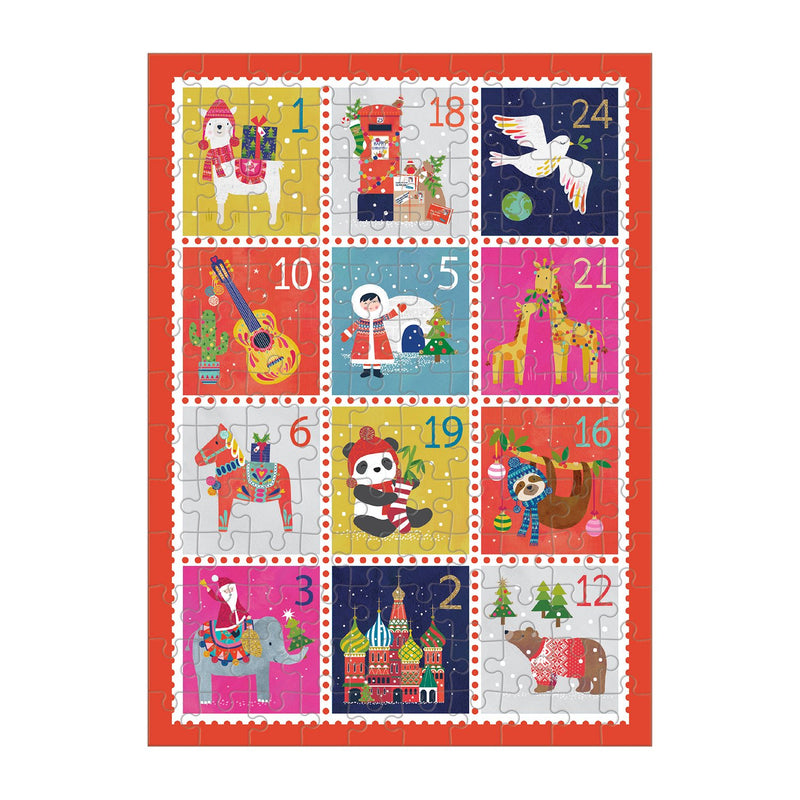 Holiday Stamps Mini Puzzle Holiday Mini Puzzles Galison 