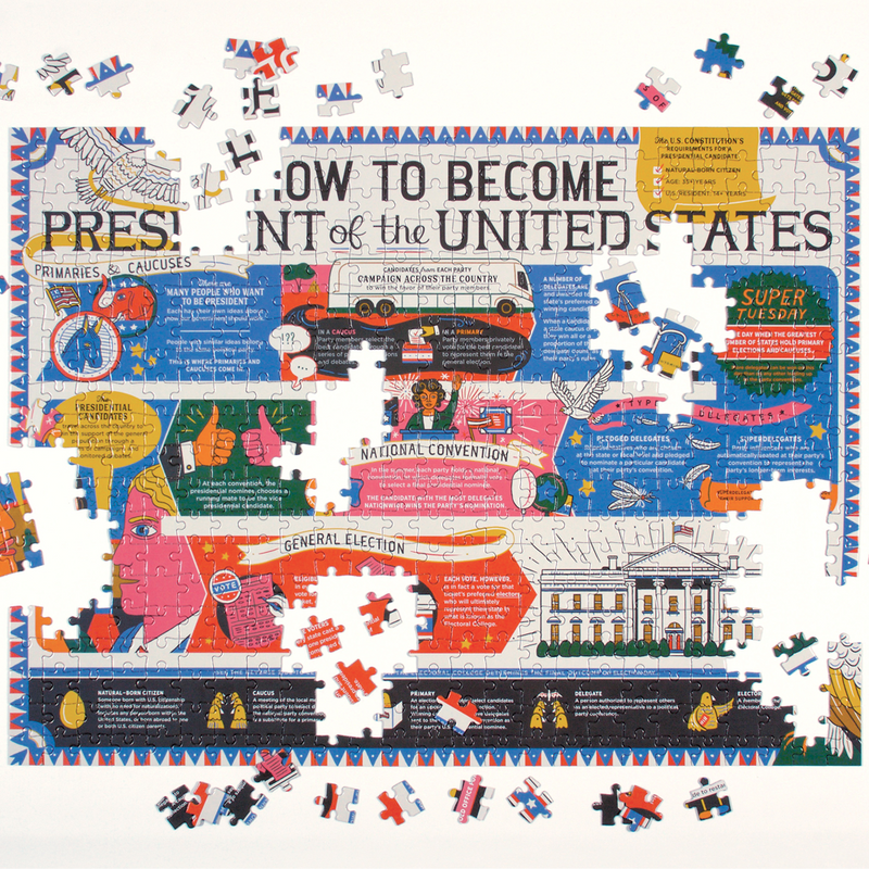 How to Become President of the United States 500 Piece Double-Sided Puzzle Double Sided 500 Piece Puzzle Galison 