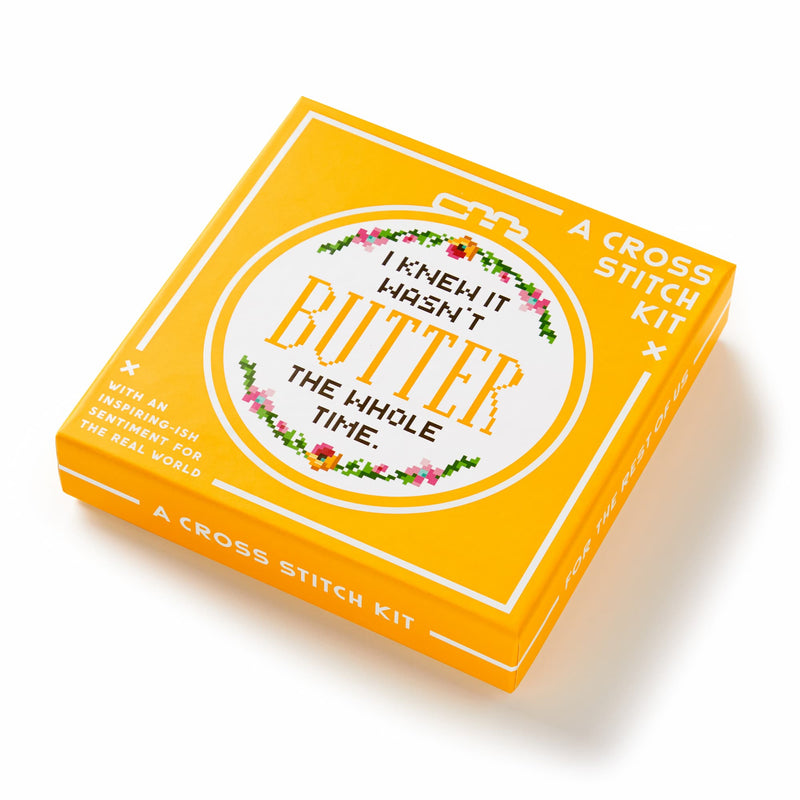 I Knew It Wasn't Butter Cross Stitch Kit Brass Monkey 