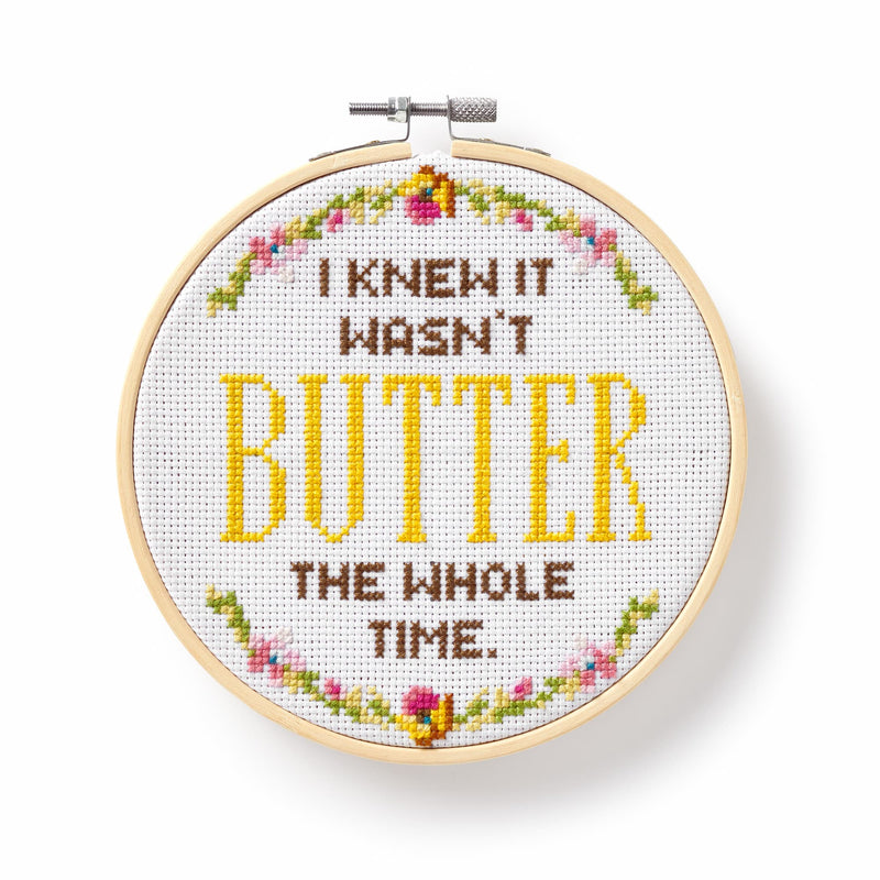 I Knew It Wasn't Butter Cross Stitch Kit Brass Monkey 