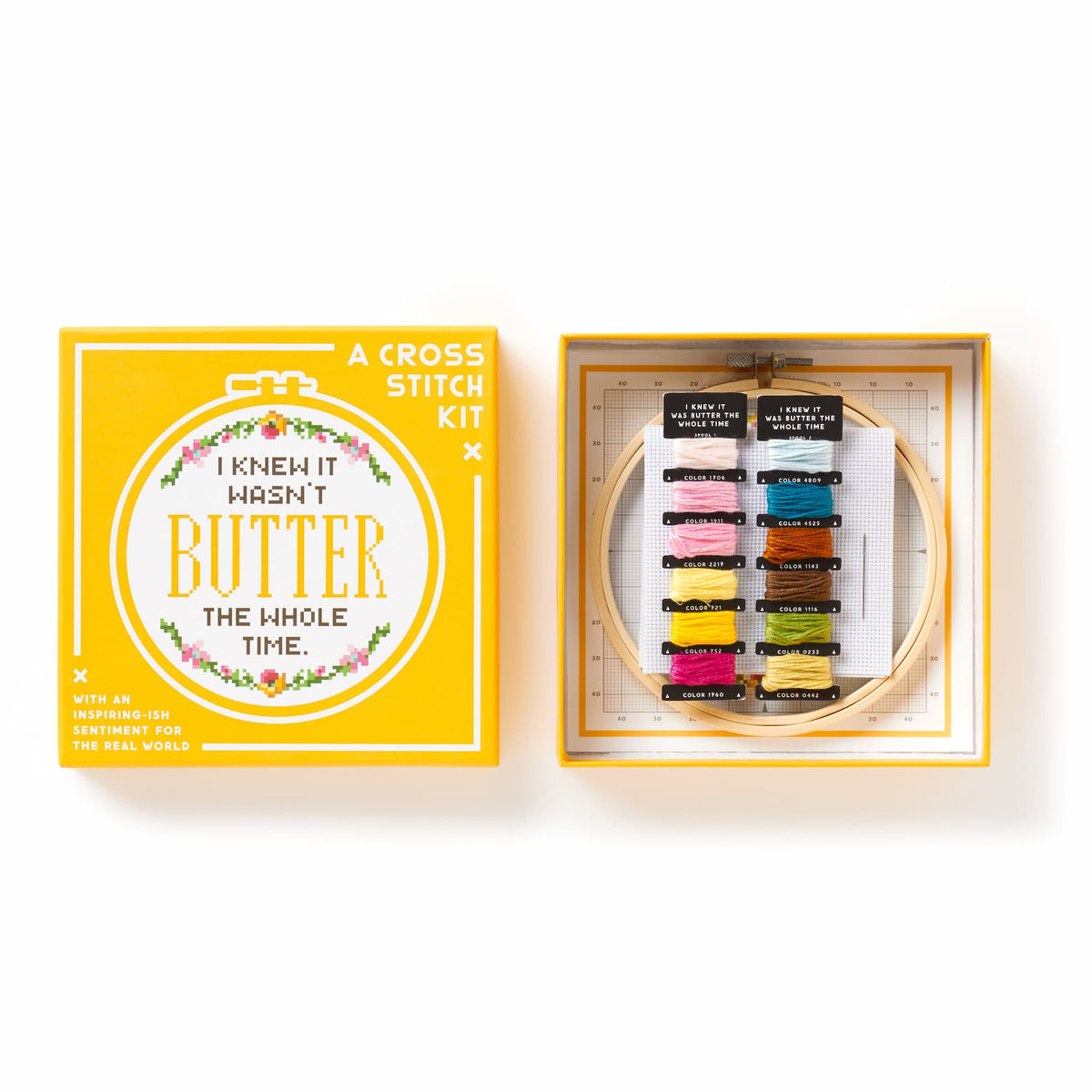 I Knew It Wasn't Butter Cross Stitch Kit Brass Monkey 