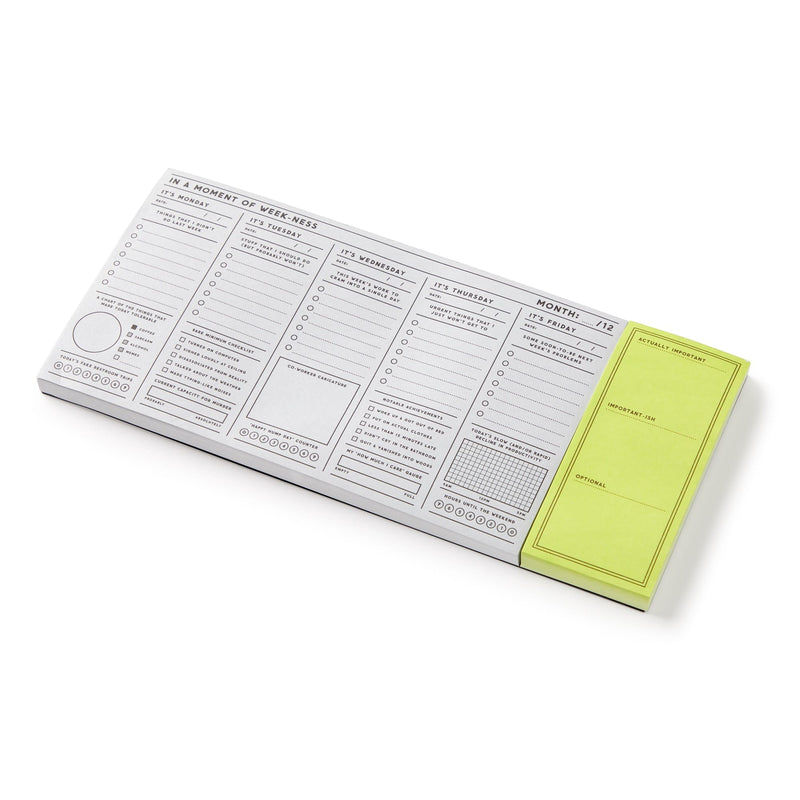 In a Moment of Weekness Weekly Planner Pad Memo Pads Brass Monkey 