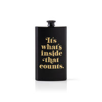 It's What's Inside That Counts Pocket Flask Pocket Flask Brass Monkey 