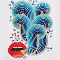 Jonathan Adler 750 Piece Lips Shaped Puzzle Shaped Puzzles Galison 