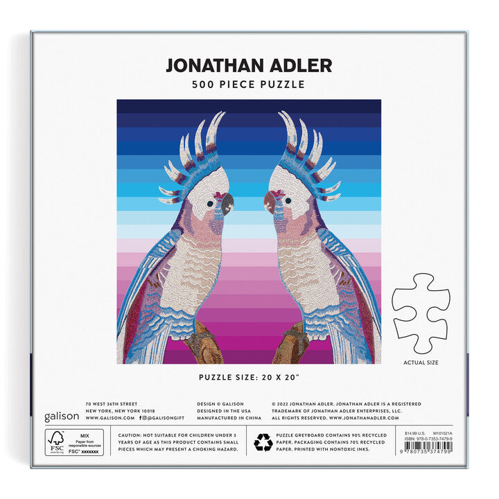 Jonathan Adler Parrots 500 Piece Puzzle Puzzles Jonathan Adler 