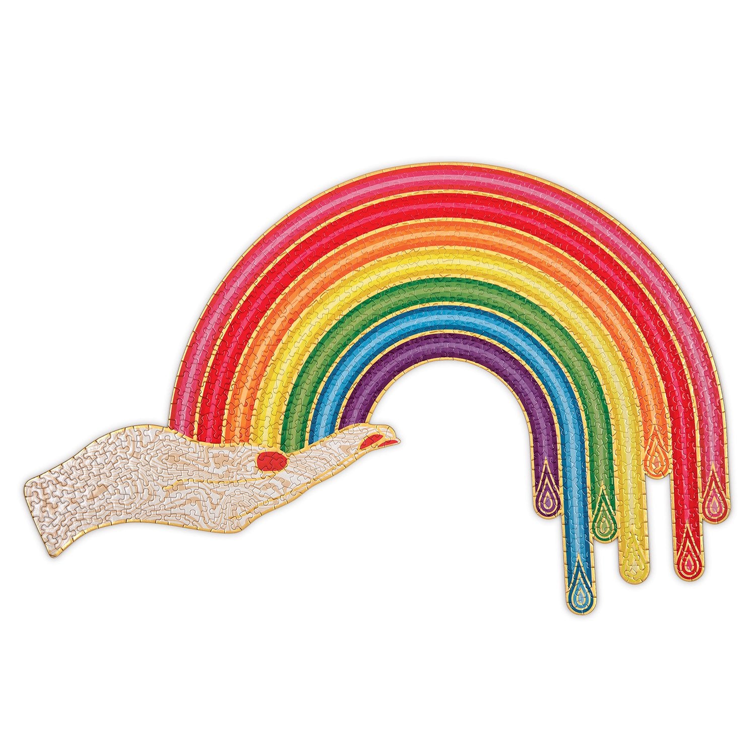 Jonathan Adler Rainbow Hand 750 Piece Shaped Puzzle | Galison