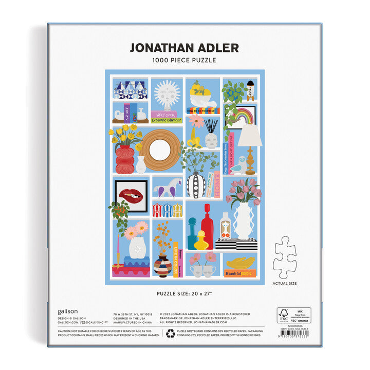 Jonathan Adler Shelfie 1000 Piece Puzzle Puzzles Jonathan Adler 