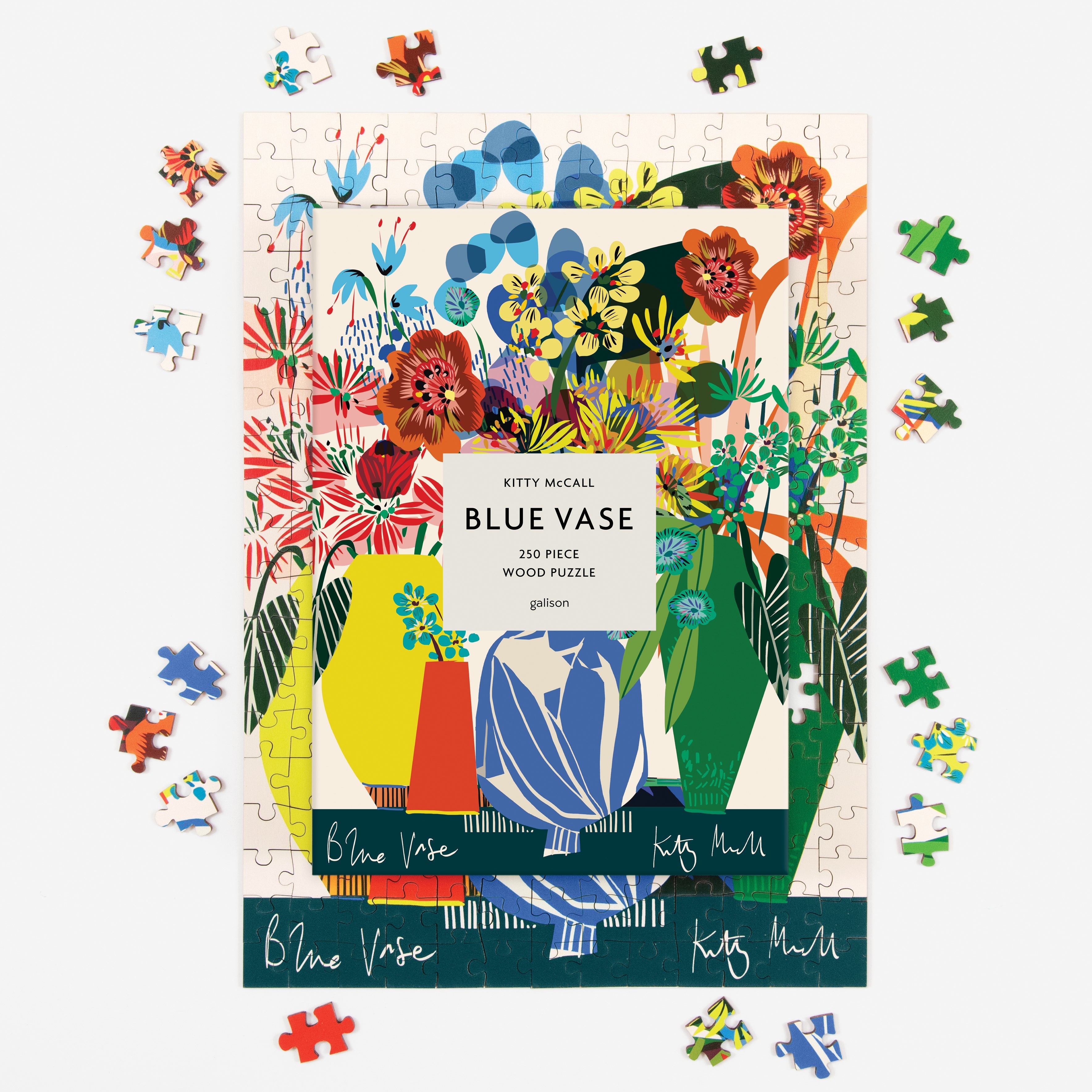 Kitty McCall Blue Vase 250-Piece Wood Puzzle | Galison