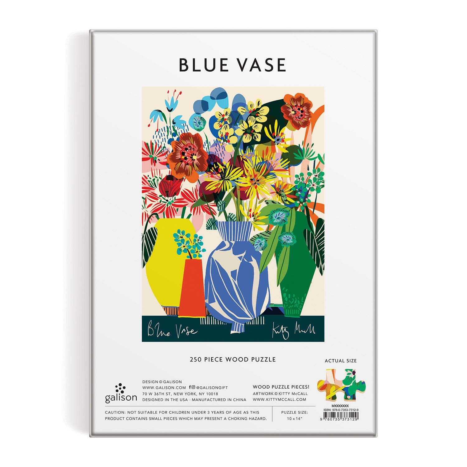 Kitty McCall Blue Vase 250 Piece Wood Puzzle – Galison