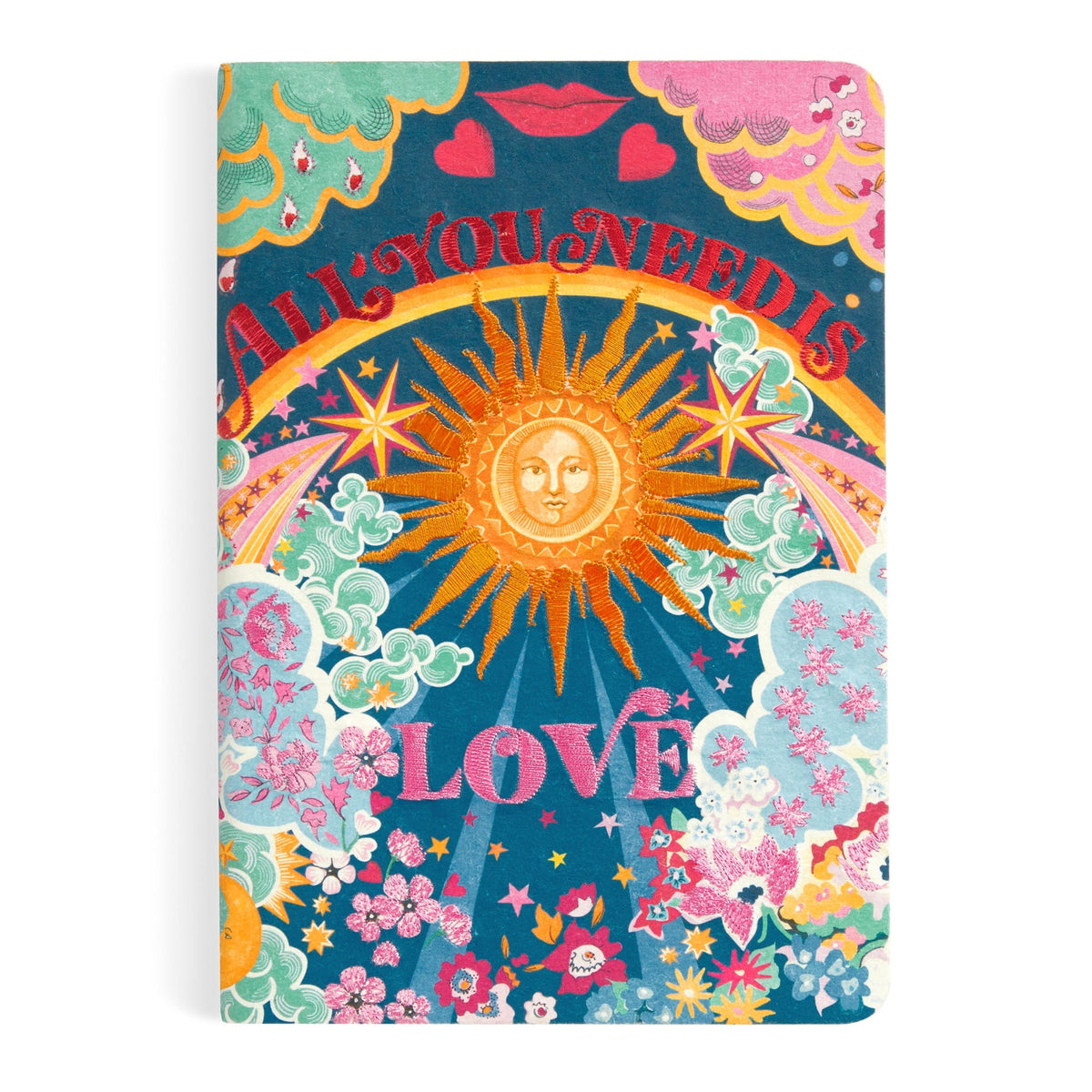 Liberty All You Need is Love B5 Handmade Embroidered Journal Journals Liberty of London Ltd 