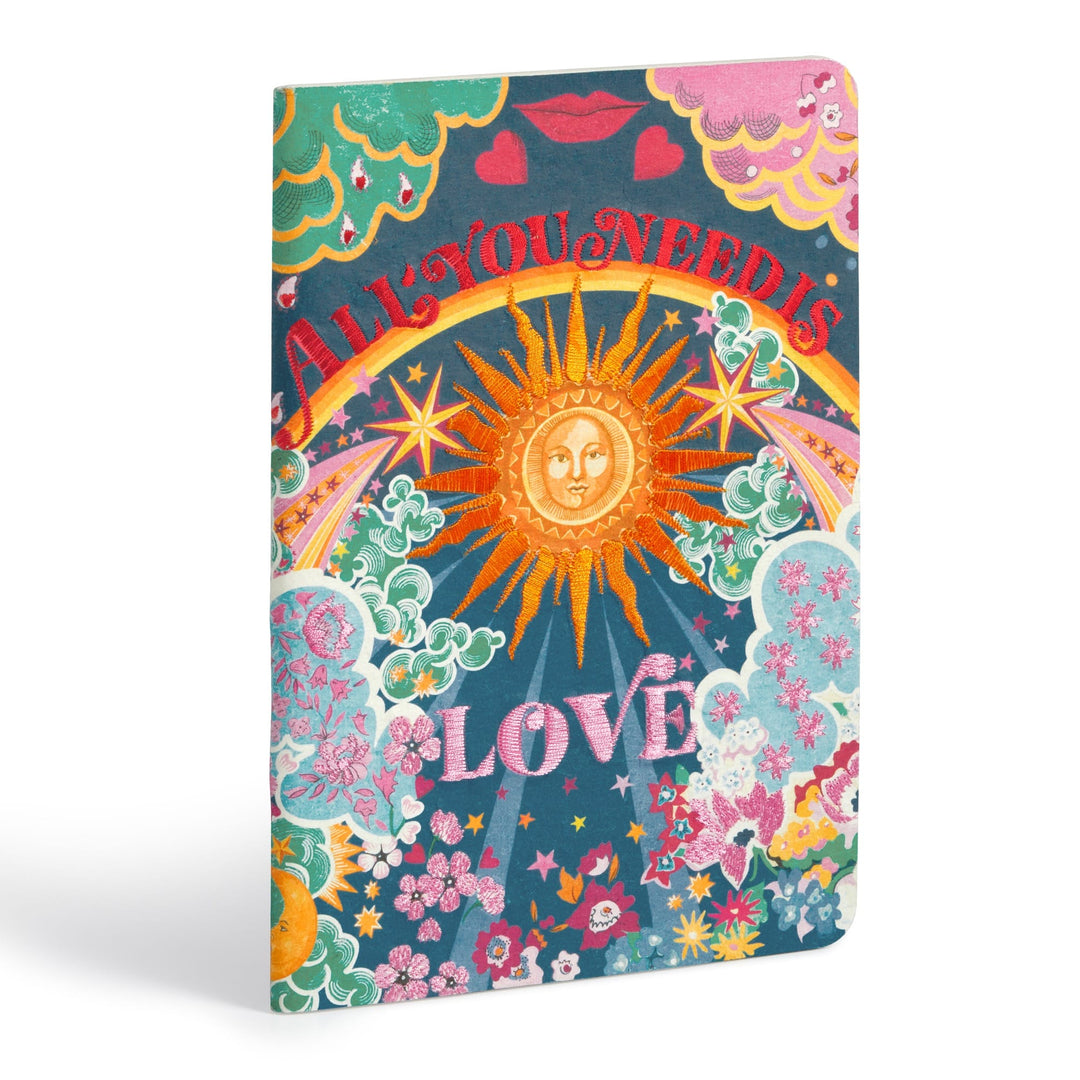 Liberty All You Need is Love B5 Handmade Embroidered Journal Journals Liberty of London Ltd 