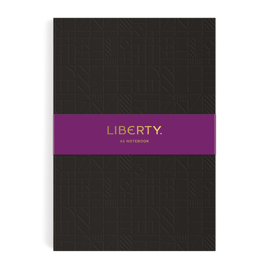 Liberty Black Tudor A5 Embossed Journal Galison 