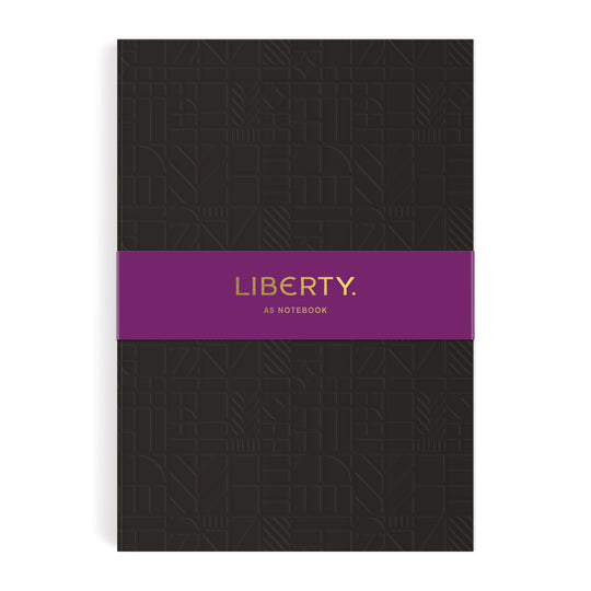 Liberty Black Tudor A5 Embossed Journal Galison 