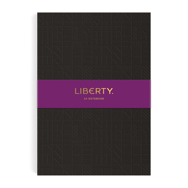 Liberty Black Tudor A5 Embossed Journal Galison 
