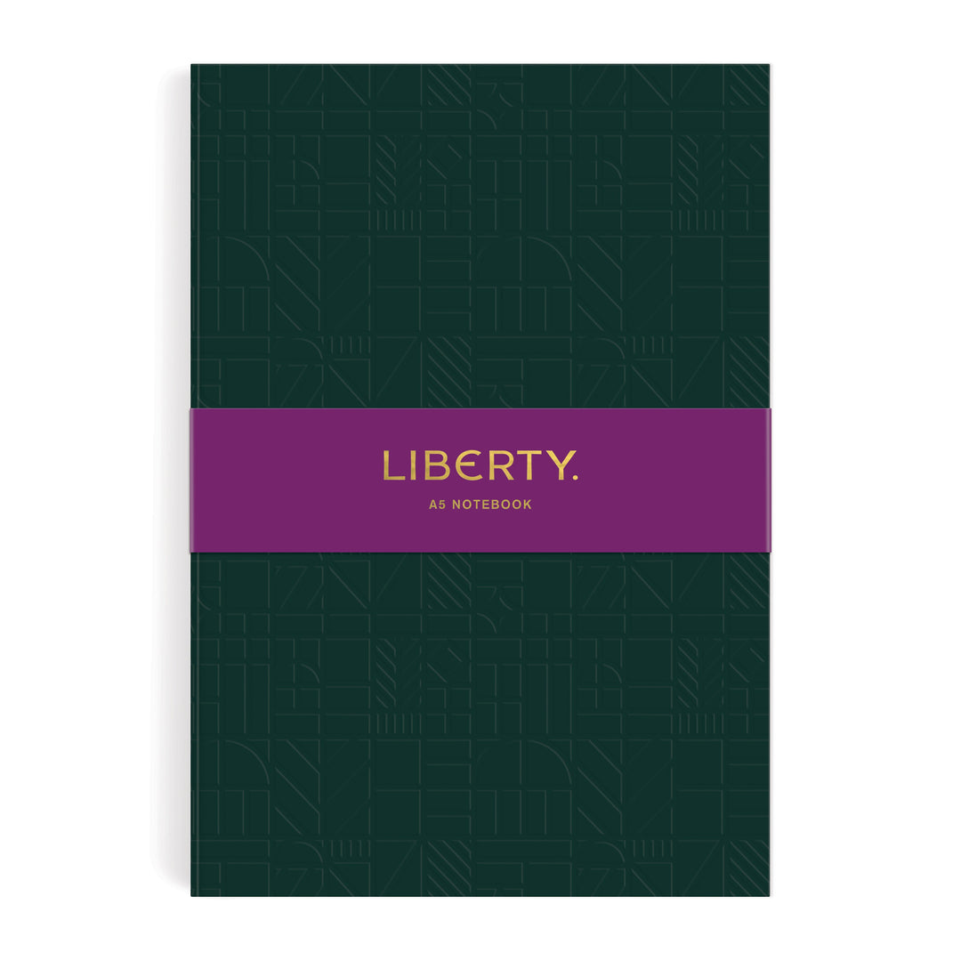 Liberty Dark Green Tudor A5 Embossed Journal Galison 
