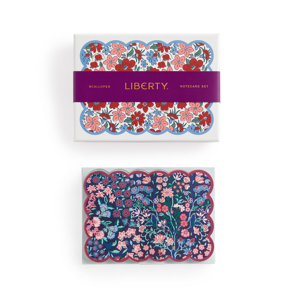 Liberty Scalloped Shaped Notecard Set Stationery Liberty London 