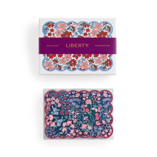 Liberty Scalloped Shaped Notecard Set Stationery Liberty London 