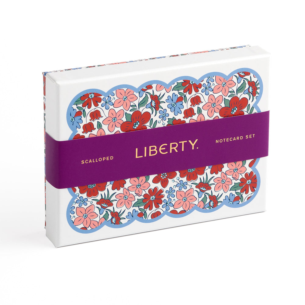 Liberty Scalloped Shaped Notecard Set Stationery Liberty London 