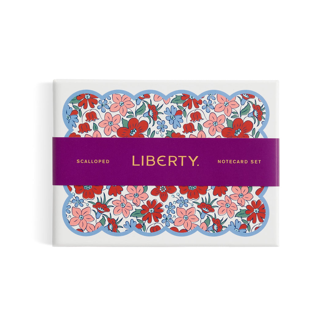 Liberty Scalloped Shaped Notecard Set Stationery Liberty London 