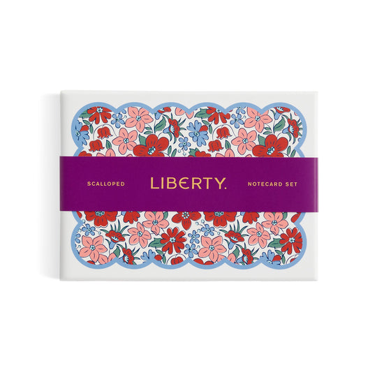 Liberty Scalloped Shaped Notecard Set Stationery Liberty London 