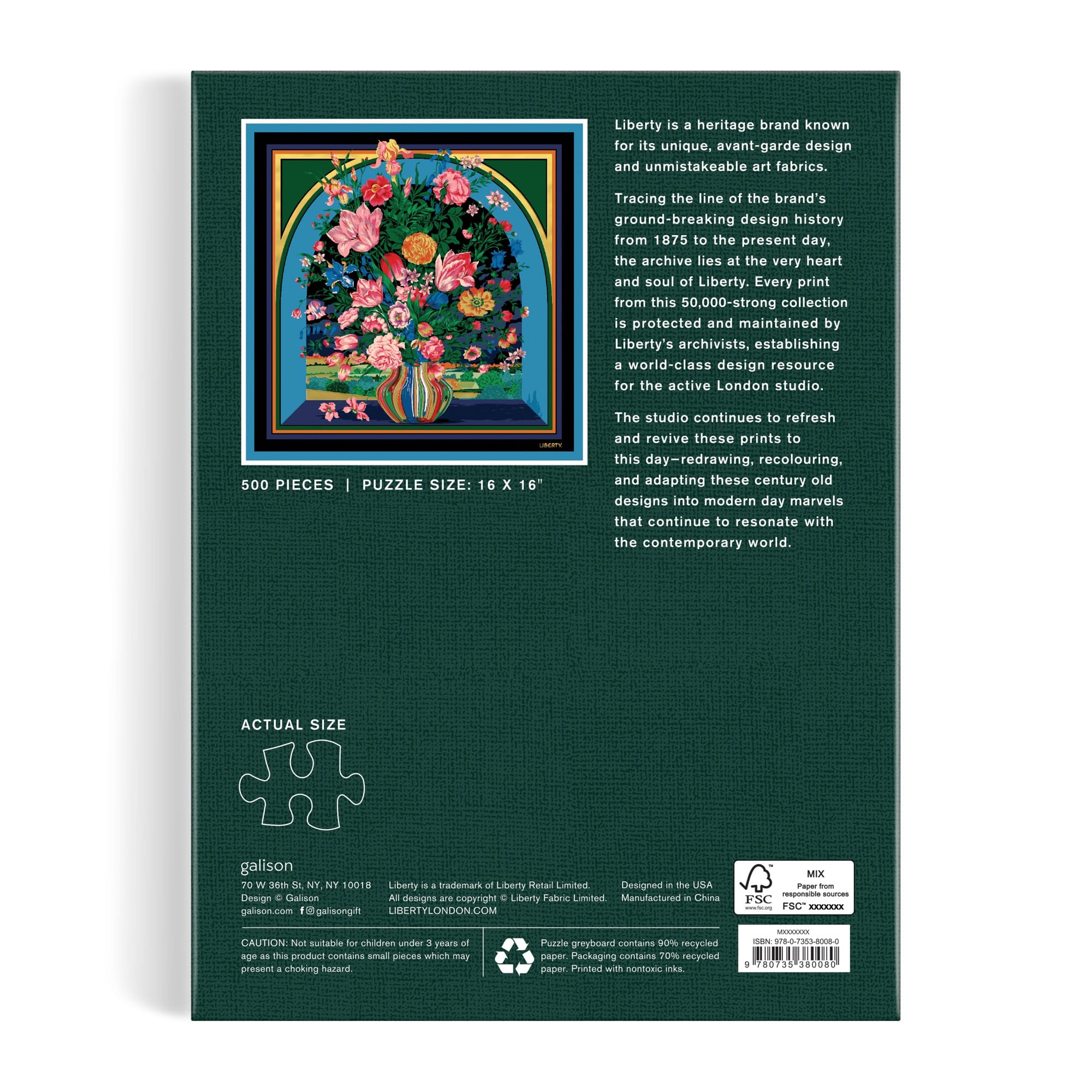 Liberty Vista 500 Piece Book Puzzle – Galison