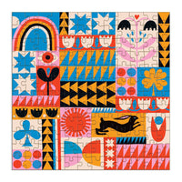 Lisa Congdon Rabbit Quilt 144 Piece Wood Puzzle Wooden Puzzles Lisa Congdon 