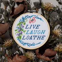 Live Laugh Loathe Cross Stitch Kit Brass Monkey 