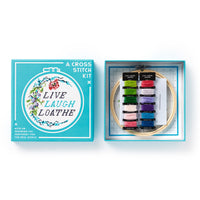 Live Laugh Loathe Cross Stitch Kit Brass Monkey 
