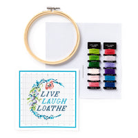 Live Laugh Loathe Cross Stitch Kit Brass Monkey 