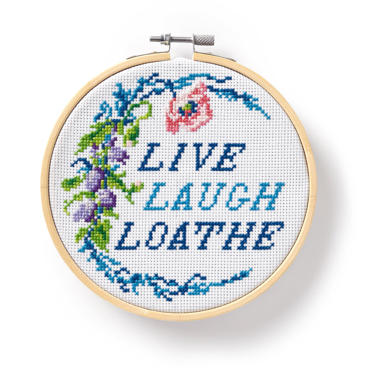 Live Laugh Loathe Cross Stitch Kit Brass Monkey 