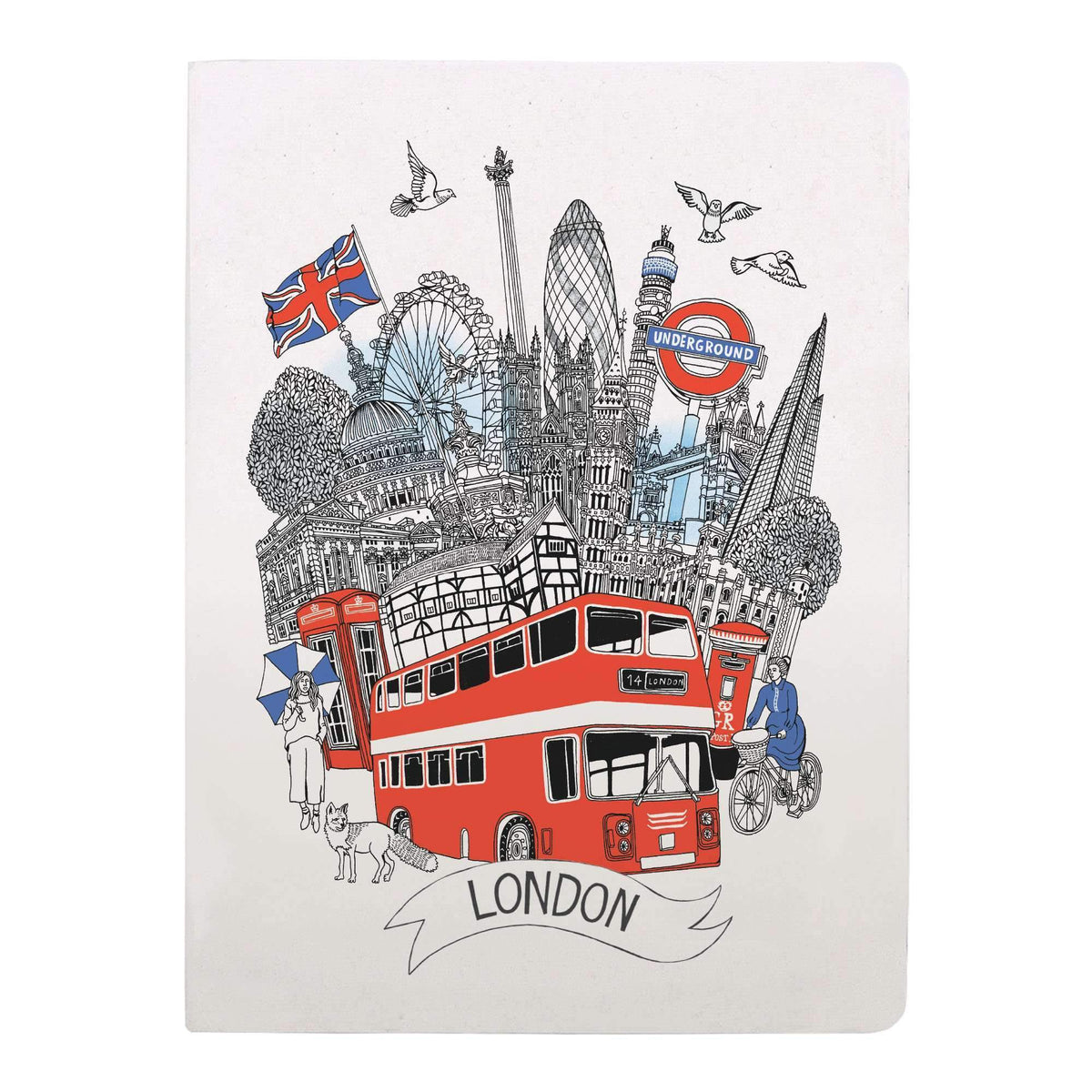 London Handmade Silkscreened Journal Journals and Notebooks Galison 