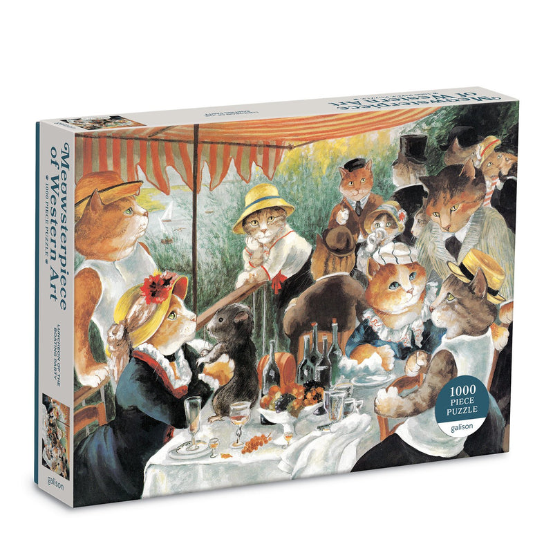 Luncheon of the Boating Party Meowsterpiece of Western Art 1000 Piece Puzzle 1000 Piece Puzzles Meowsterpiece of Western Art Collection 