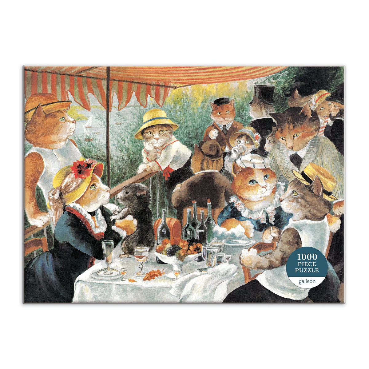 Luncheon of the Boating Party Meowsterpiece of Western Art 1000 Piece Puzzle 1000 Piece Puzzles Meowsterpiece of Western Art Collection 