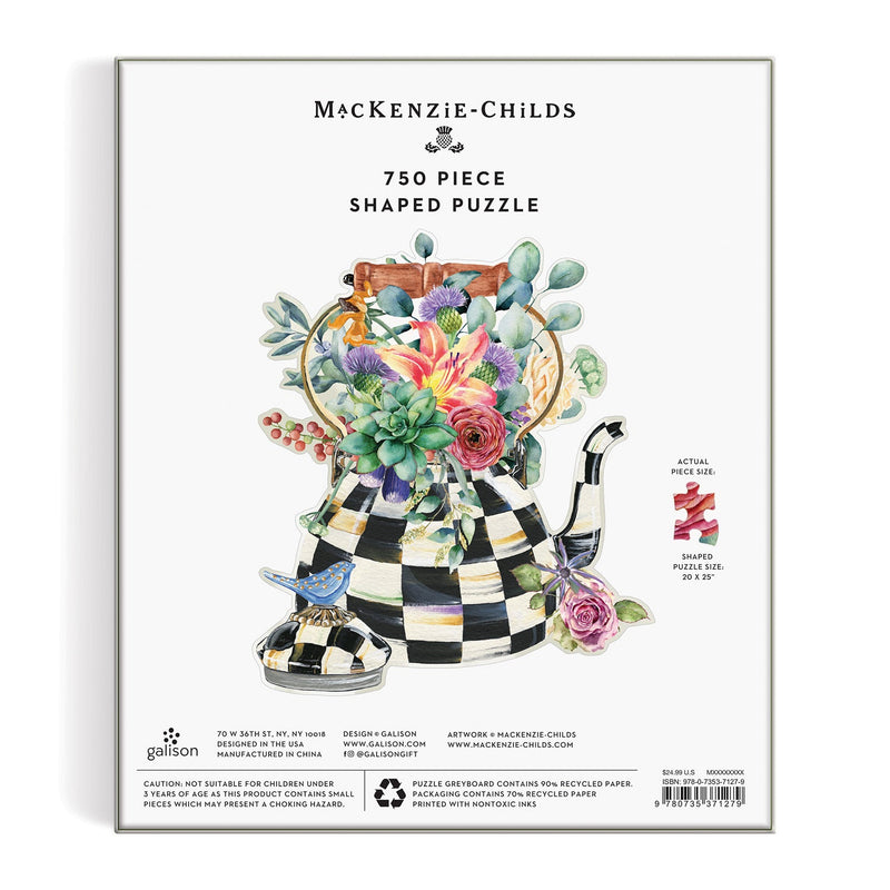 MacKenzie-Childs Blooming Kettle 750 Piece Shaped Puzzle Galison 