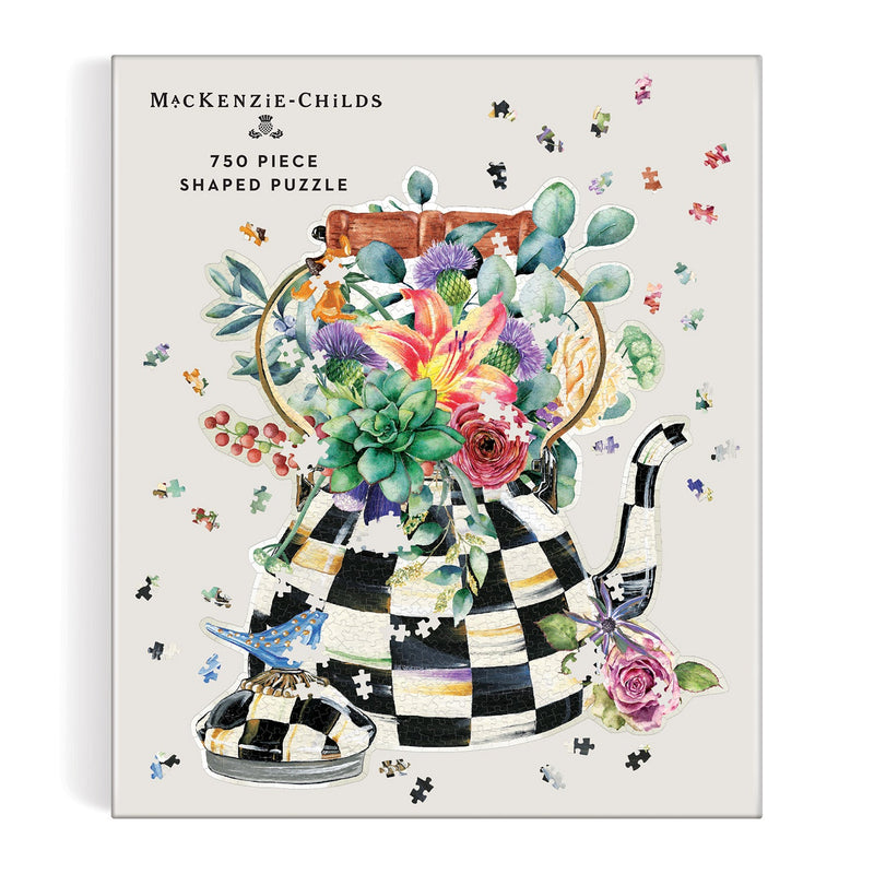 MacKenzie-Childs Blooming Kettle 750 Piece Shaped Puzzle Galison 