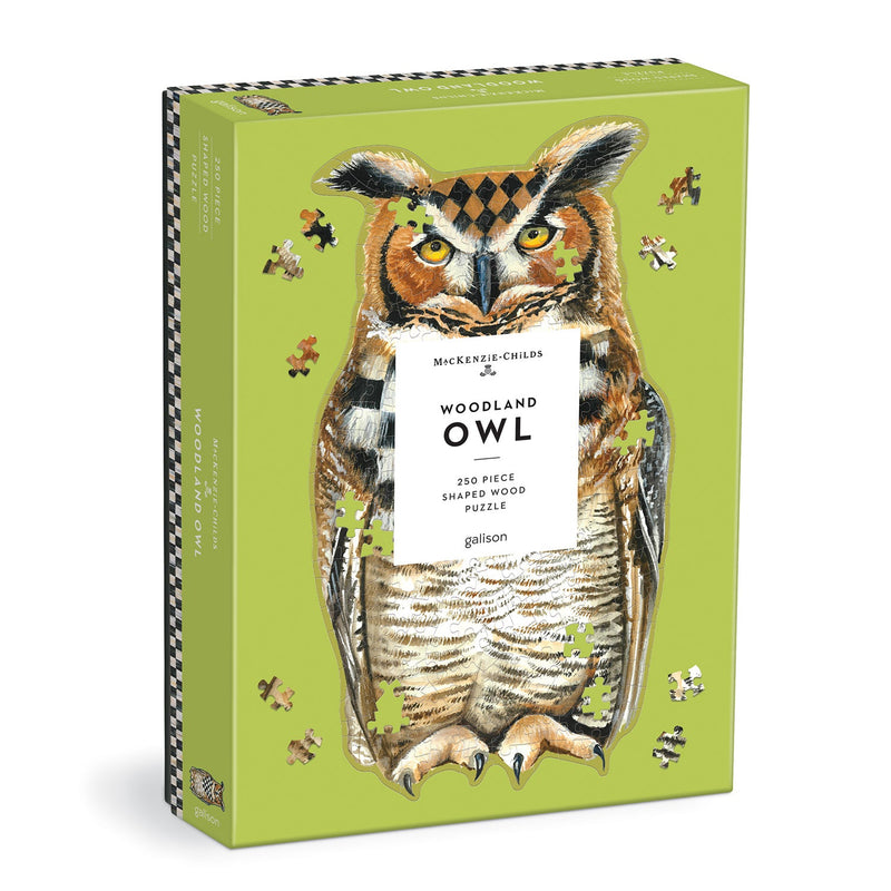 MacKenzie-Childs Woodland Owl 250 Piece Shaped Wood Puzzle Galison 