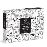 Maptote USA Color-In 1000 Piece Puzzle Galison 