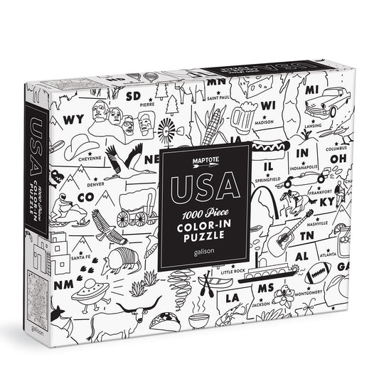 Maptote USA Color-In 1000 Piece Puzzle Galison 