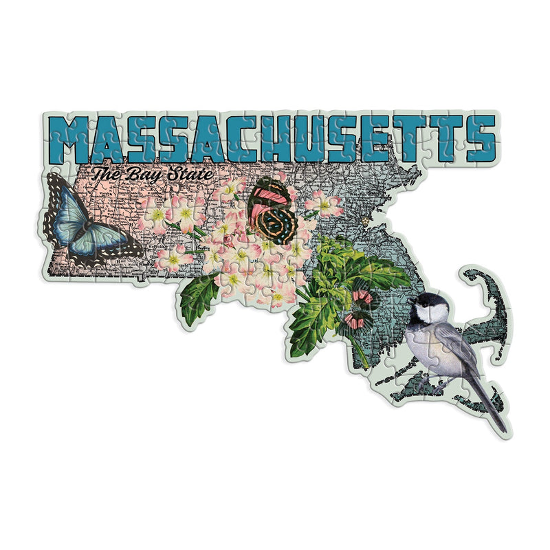 Massachusetts Mini Shaped Puzzle Galison 