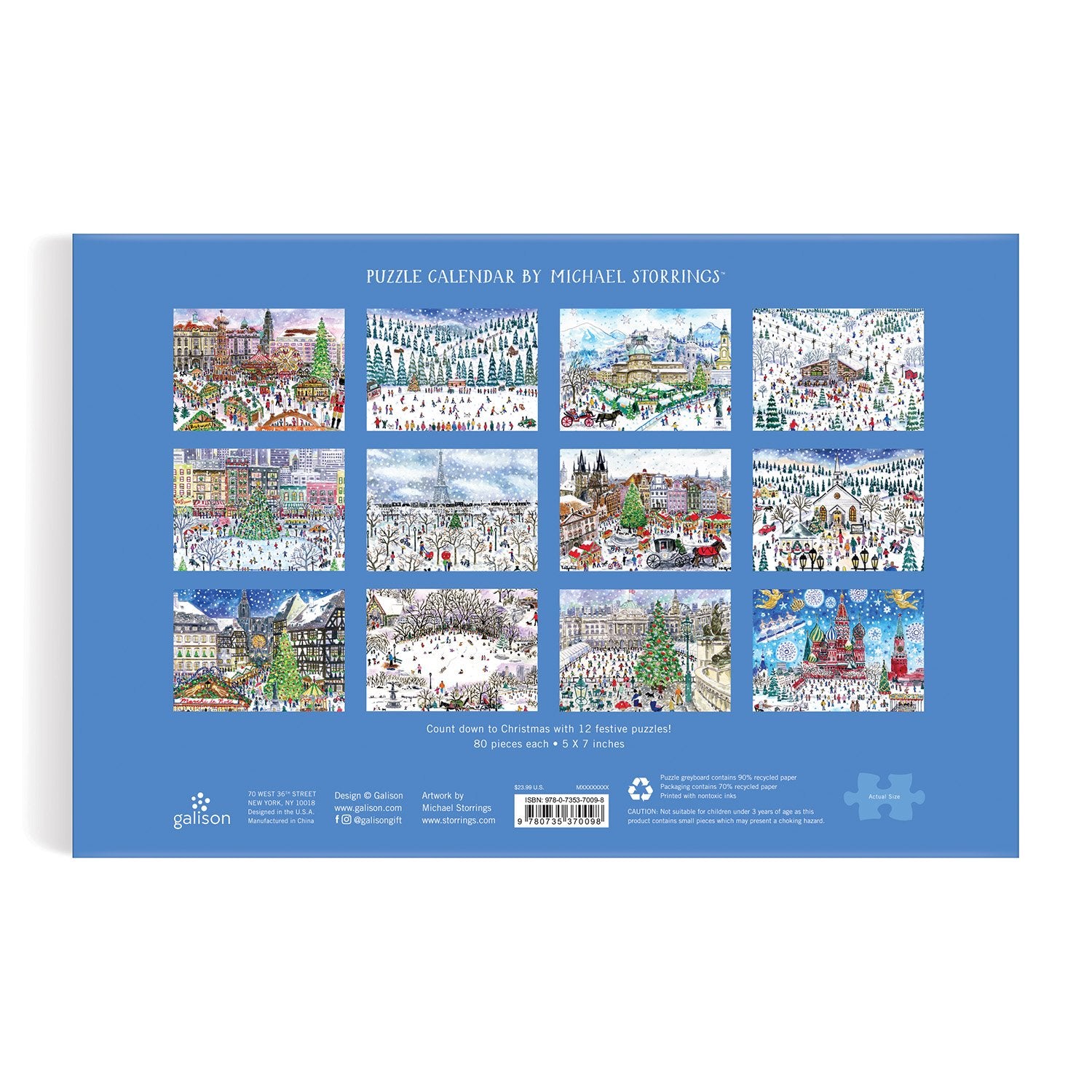 Michael Storrings 12 Days Advent Puzzle Calendar | Galison