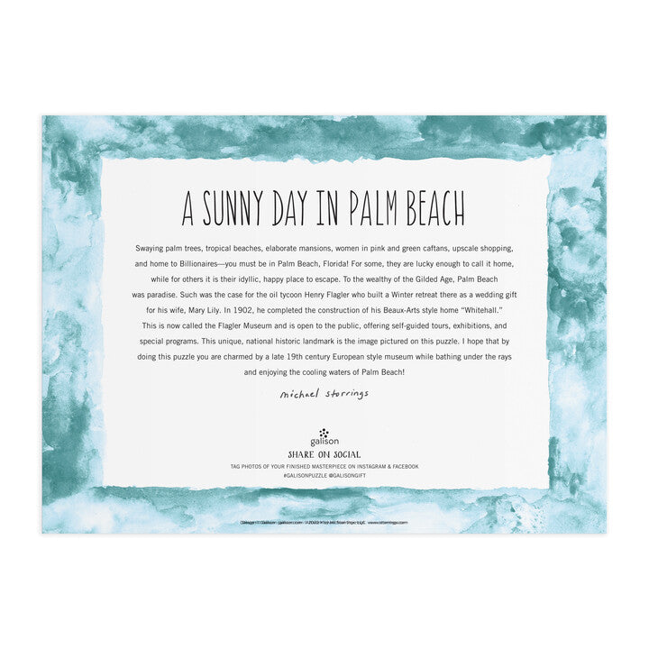 Michael Storrings A Sunny Day in Palm Beach 1000 Piece Puzzle Galison 