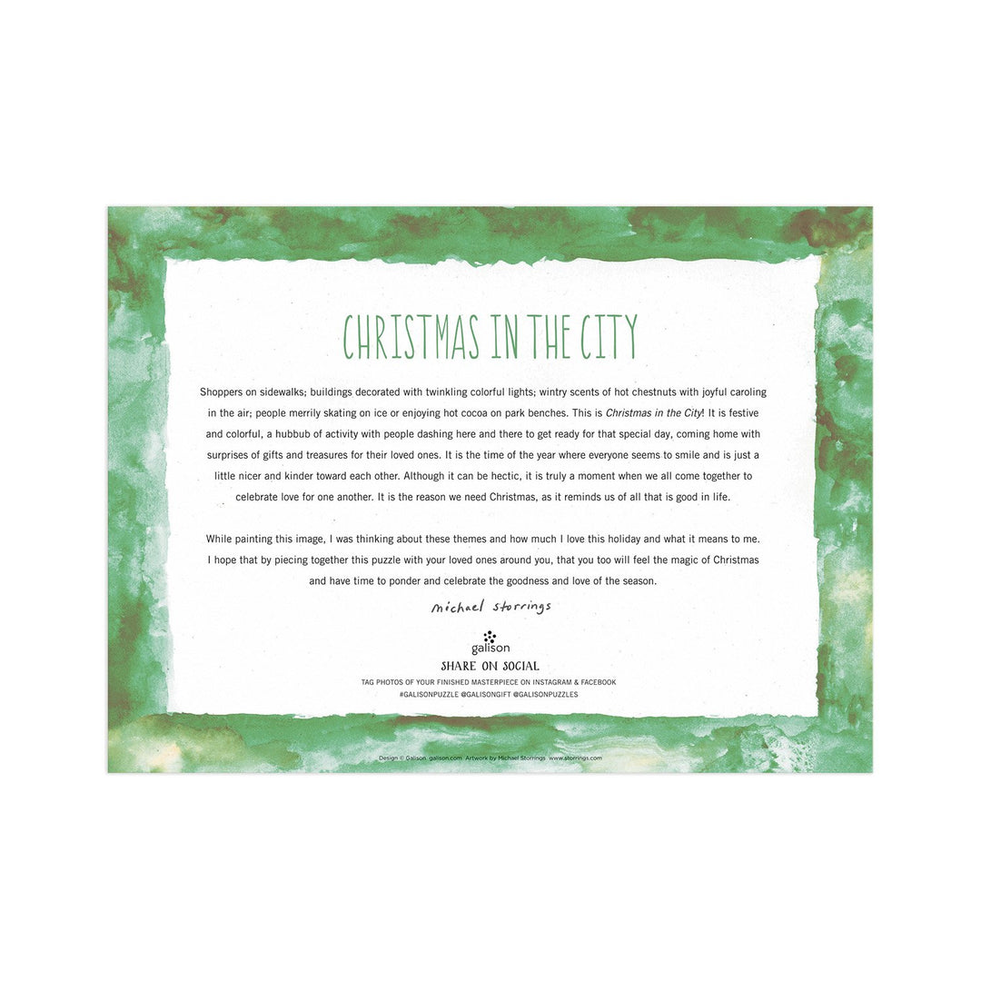 Michael Storrings Christmas in the City 1000 Piece Puzzle Holiday 1000 Piece Puzzles Michael Storrings Collection 