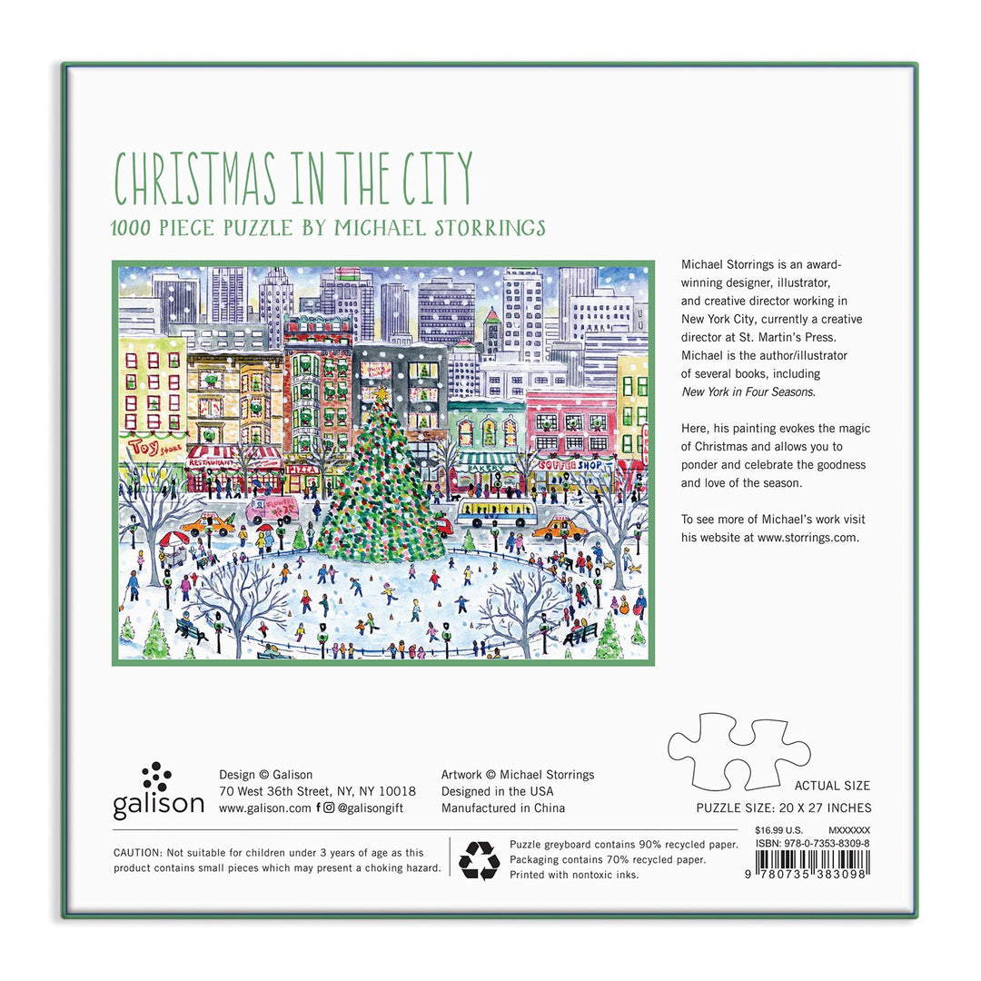 Michael Storrings Christmas in the City 1000 Piece Puzzle Holiday 1000 Piece Puzzles Michael Storrings Collection 
