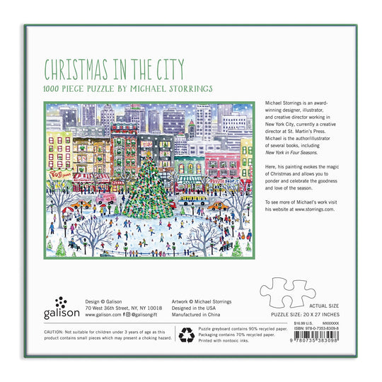 Michael Storrings Christmas in the City 1000 Piece Puzzle Holiday 1000 Piece Puzzles Michael Storrings Collection 