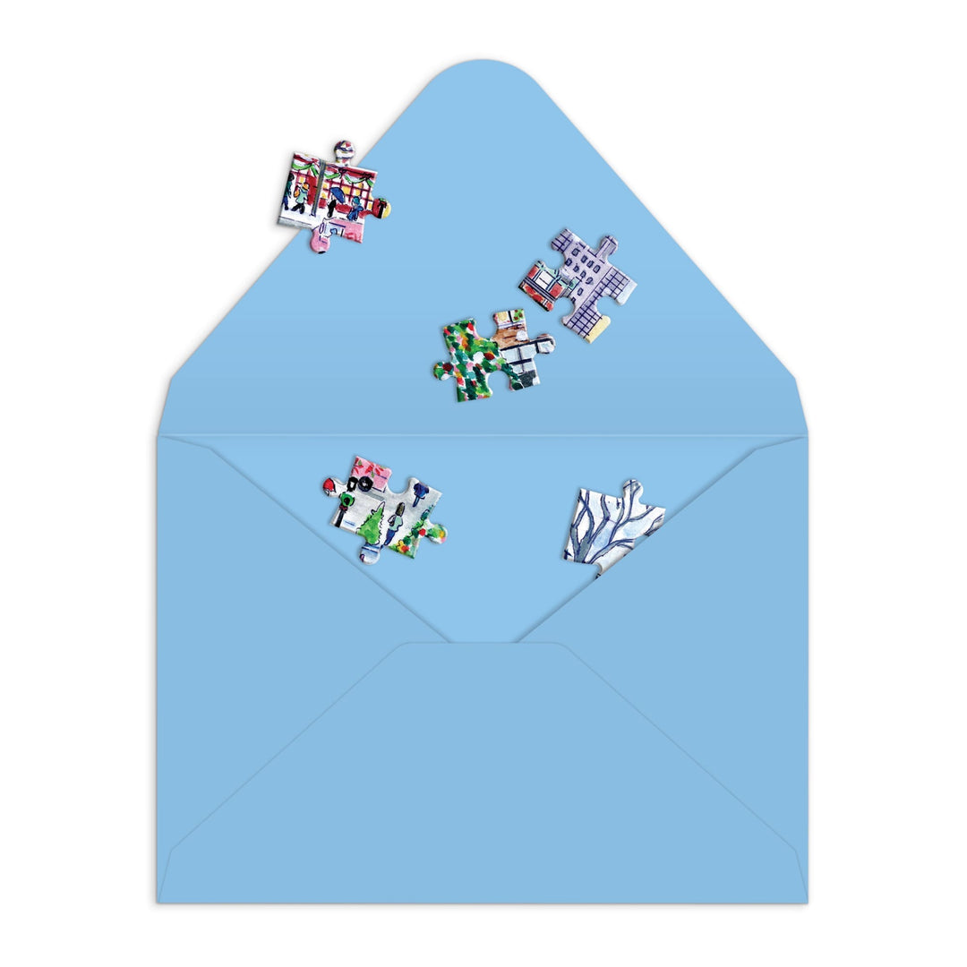 Michael Storrings Christmas in the City Greeting Card Puzzle Greeting Card Puzzles Michael Storrings 