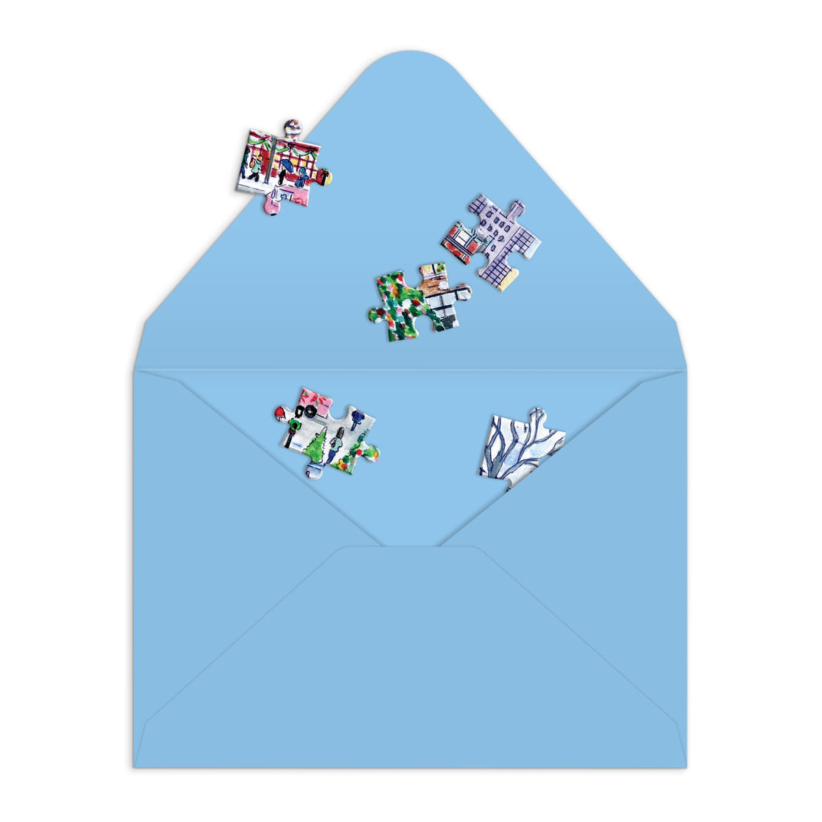 Michael Storrings Christmas in the City Greeting Card Puzzle Greeting Card Puzzles Michael Storrings 