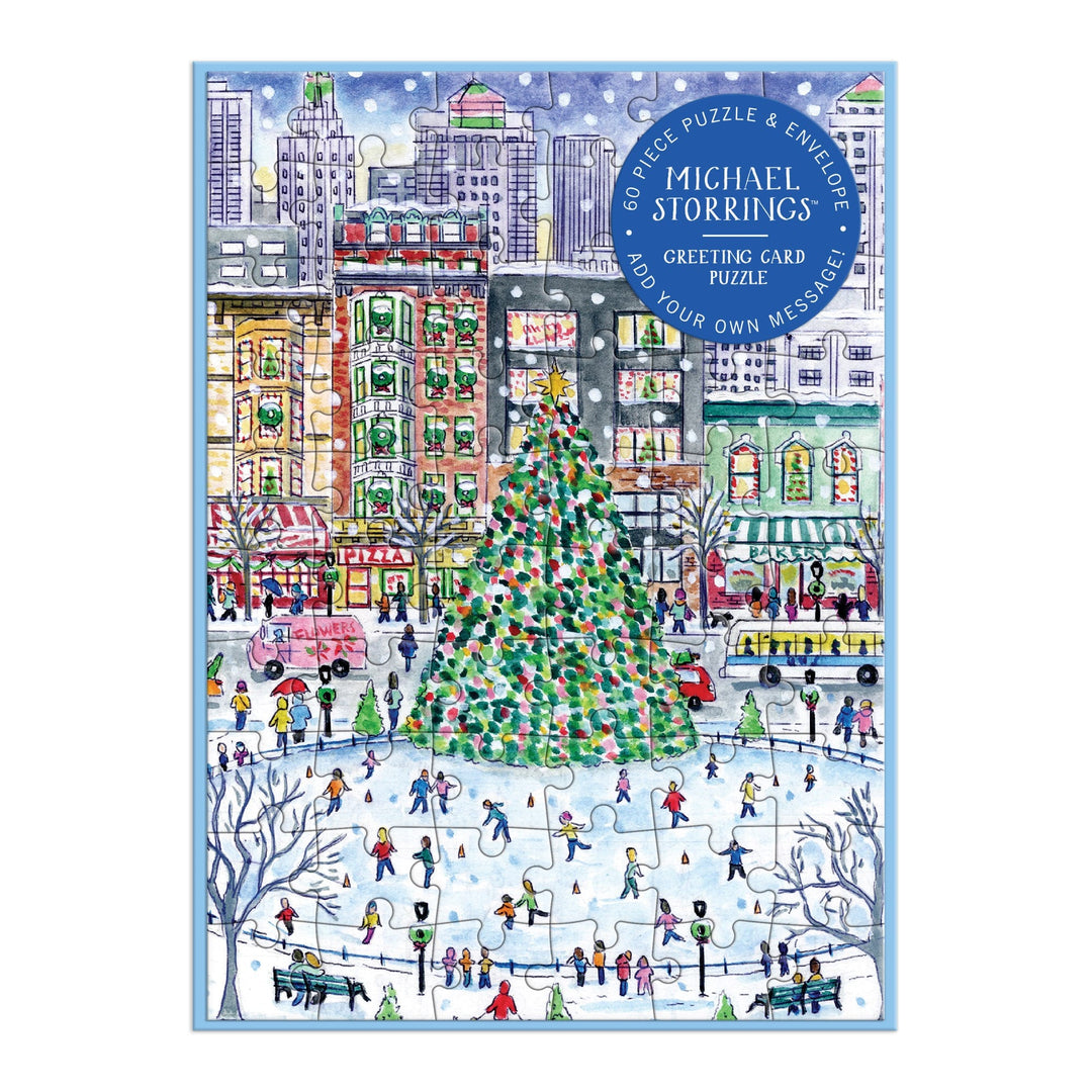 Michael Storrings Christmas in the City Greeting Card Puzzle Greeting Card Puzzles Michael Storrings 